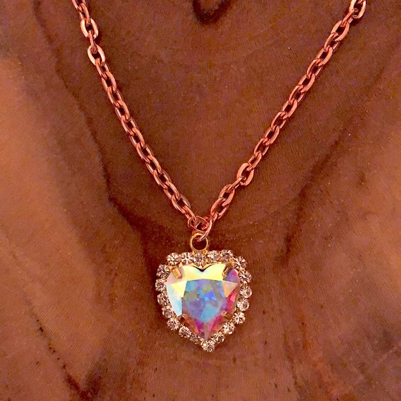 Jewelry - Aurora Borealis Crystal Halo Pendant Necklace